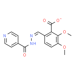 ChemSpider 2D Image | 6-[(Z)-(Isonicotinoylhydrazono)methyl]-2,3-dimethoxybenzoate | C16H14N3O5