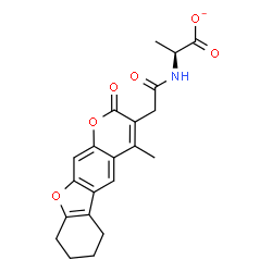 ChemSpider 2D Image | (2S)-2-{[(4-Methyl-2-oxo-6,7,8,9-tetrahydro-2H-[1]benzofuro[3,2-g]chromen-3-yl)acetyl]amino}propanoate | C21H20NO6
