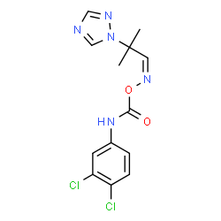 ChemSpider 2D Image | [(3,4-Dichlorophenyl)amino]({(Z)-[2-methyl-2-(1H-1,2,4-triazol-1-yl)propylidene]amino}oxy)methanone | C13H13Cl2N5O2