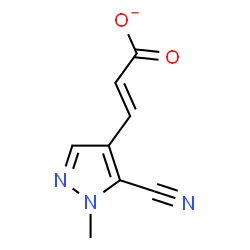 ChemSpider 2D Image | (2E)-3-(5-Cyano-1-methyl-1H-pyrazol-4-yl)acrylate | C8H6N3O2