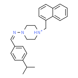 ChemSpider 2D Image | 4-[(Z)-(4-Isopropylbenzylidene)amino]-1-(1-naphthylmethyl)piperazin-1-ium | C25H30N3