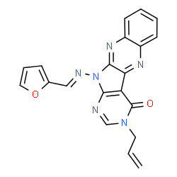 ChemSpider 2D Image | 3-Allyl-11-[(E)-(2-furylmethylene)amino]-3,11-dihydro-4H-pyrimido[5',4':4,5]pyrrolo[2,3-b]quinoxalin-4-one | C20H14N6O2