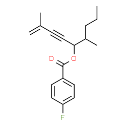 ChemSpider 2D Image | 2,6-Dimethyl-1-nonen-3-yn-5-yl 4-fluorobenzoate | C18H21FO2