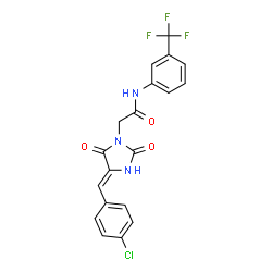ChemSpider 2D Image | 2-[(4Z)-4-(4-Chlorobenzylidene)-2,5-dioxo-1-imidazolidinyl]-N-[3-(trifluoromethyl)phenyl]acetamide | C19H13ClF3N3O3