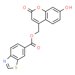 ChemSpider 2D Image | (7-Hydroxy-2-oxo-2H-chromen-4-yl)methyl 1,3-benzothiazole-6-carboxylate | C18H11NO5S