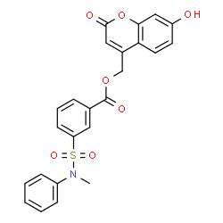 ChemSpider 2D Image | (7-Hydroxy-2-oxo-2H-chromen-4-yl)methyl 3-[methyl(phenyl)sulfamoyl]benzoate | C24H19NO7S