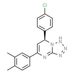 ChemSpider 2D Image | (7S)-7-(4-Chlorophenyl)-5-(3,4-dimethylphenyl)-1,7-dihydrotetrazolo[1,5-a]pyrimidine | C18H16ClN5