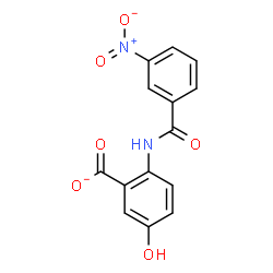 ChemSpider 2D Image | 5-Hydroxy-2-[(3-nitrobenzoyl)amino]benzoate | C14H9N2O6