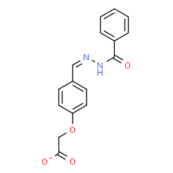 ChemSpider 2D Image | {4-[(Z)-(Benzoylhydrazono)methyl]phenoxy}acetate | C16H13N2O4
