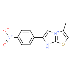 ChemSpider 2D Image | 3-Methyl-6-(4-nitrophenyl)-7H-imidazo[2,1-b][1,3]thiazol-4-ium | C12H10N3O2S