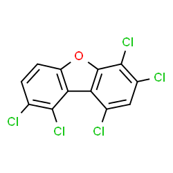 ChemSpider 2D Image | 1,2,6,7,9-PENTACHLORODIBENZOFURAN | C12H3Cl5O
