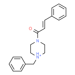 ChemSpider 2D Image | 1-Benzyl-4-[(2E)-3-phenyl-2-propenoyl]piperazin-1-ium | C20H23N2O