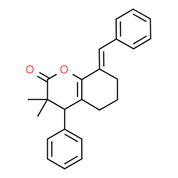ChemSpider 2D Image | (8E)-8-Benzylidene-3,3-dimethyl-4-phenyl-3,4,5,6,7,8-hexahydro-2H-chromen-2-one | C24H24O2