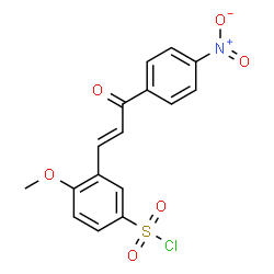 ChemSpider 2D Image | 4-Methoxy-3-[(1E)-3-(4-nitrophenyl)-3-oxo-1-propen-1-yl]benzenesulfonyl chloride | C16H12ClNO6S