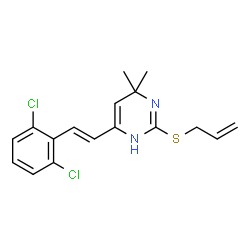 ChemSpider 2D Image | 2-(Allylsulfanyl)-6-[(E)-2-(2,6-dichlorophenyl)vinyl]-4,4-dimethyl-1,4-dihydropyrimidine | C17H18Cl2N2S