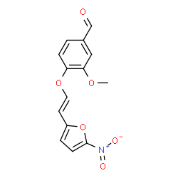 ChemSpider 2D Image | 3-Methoxy-4-{[(E)-2-(5-nitro-2-furyl)vinyl]oxy}benzaldehyde | C14H11NO6