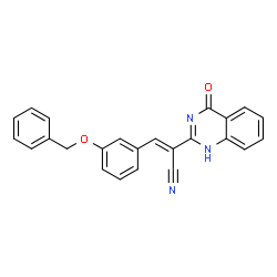 ChemSpider 2D Image | (2E)-3-[3-(Benzyloxy)phenyl]-2-(4-oxo-1,4-dihydro-2-quinazolinyl)acrylonitrile | C24H17N3O2