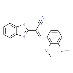ChemSpider 2D Image | (E)-2-Benzothiazol-2-yl-3-(2,3-dimethoxy-phenyl)-acrylonitrile | C18H14N2O2S