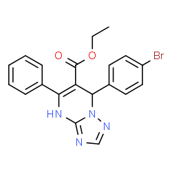 ChemSpider 2D Image | Ethyl 7-(4-bromophenyl)-5-phenyl-1,7-dihydro[1,2,4]triazolo[1,5-a]pyrimidine-6-carboxylate | C20H17BrN4O2