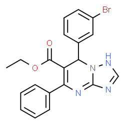 ChemSpider 2D Image | Ethyl 7-(3-bromophenyl)-5-phenyl-1,7-dihydro[1,2,4]triazolo[1,5-a]pyrimidine-6-carboxylate | C20H17BrN4O2