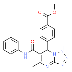ChemSpider 2D Image | Methyl 4-[5-methyl-6-(phenylcarbamoyl)-1,7-dihydrotetrazolo[1,5-a]pyrimidin-7-yl]benzoate | C20H18N6O3
