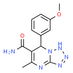 ChemSpider 2D Image | 7-(3-Methoxyphenyl)-5-methyl-1,7-dihydrotetrazolo[1,5-a]pyrimidine-6-carboxamide | C13H14N6O2