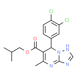 ChemSpider 2D Image | Isobutyl 7-(3,4-dichlorophenyl)-5-methyl-1,7-dihydro[1,2,4]triazolo[1,5-a]pyrimidine-6-carboxylate | C17H18Cl2N4O2