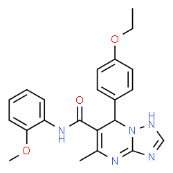 ChemSpider 2D Image | 7-(4-Ethoxyphenyl)-N-(2-methoxyphenyl)-5-methyl-1,7-dihydro[1,2,4]triazolo[1,5-a]pyrimidine-6-carboxamide | C22H23N5O3