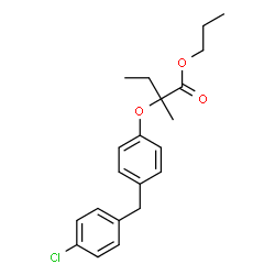 ChemSpider 2D Image | Propyl 2-[4-(4-chlorobenzyl)phenoxy]-2-methylbutanoate | C21H25ClO3