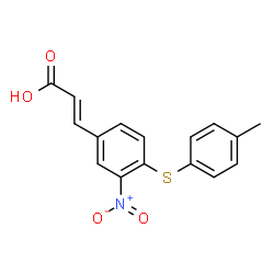 ChemSpider 2D Image | (2E)-3-{4-[(4-Methylphenyl)sulfanyl]-3-nitrophenyl}acrylic acid | C16H13NO4S