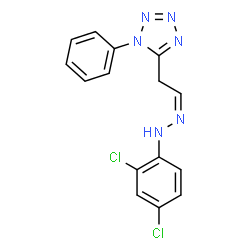 ChemSpider 2D Image | 5-{(2Z)-2-[(2,4-Dichlorophenyl)hydrazono]ethyl}-1-phenyl-1H-tetrazole | C15H12Cl2N6