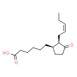 ChemSpider 2D Image | 6-{(1R,2R)-3-Oxo-2-[(2Z)-2-penten-1-yl]cyclopentyl}hexanoic acid | C16H26O3