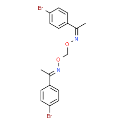 ChemSpider 2D Image | (1E,1'Z)-N,N'-[Methylenebis(oxy)]bis[1-(4-bromophenyl)ethanimine] | C17H16Br2N2O2