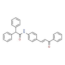 ChemSpider 2D Image | N-{4-[(1E)-3-Oxo-3-phenyl-1-propen-1-yl]phenyl}-2,2-diphenylacetamide | C29H23NO2
