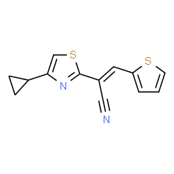 ChemSpider 2D Image | 2-(4-Cyclopropyl-thiazol-2-yl)-3-thiophen-2-yl-acrylonitrile | C13H10N2S2