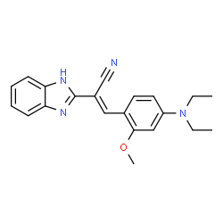 ChemSpider 2D Image | (2E)-2-(1H-Benzimidazol-2-yl)-3-[4-(diethylamino)-2-methoxyphenyl]acrylonitrile | C21H22N4O