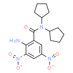 ChemSpider 2D Image | 2-Amino-N,N-dicyclopentyl-3,5-dinitrobenzamide | C17H22N4O5