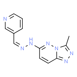ChemSpider 2D Image | 3-Methyl-6-[(2Z)-2-(3-pyridinylmethylene)hydrazino][1,2,4]triazolo[4,3-b]pyridazine | C12H11N7