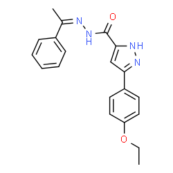 ChemSpider 2D Image | 3-(4-Ethoxyphenyl)-N'-[(1Z)-1-phenylethylidene]-1H-pyrazole-5-carbohydrazide | C20H20N4O2