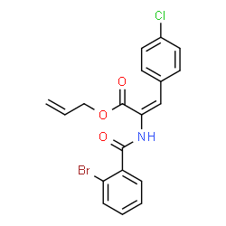 ChemSpider 2D Image | Allyl (2E)-2-[(2-bromobenzoyl)amino]-3-(4-chlorophenyl)acrylate | C19H15BrClNO3