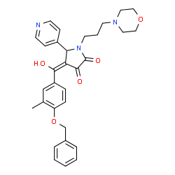 ChemSpider 2D Image | (4E)-4-{[4-(Benzyloxy)-3-methylphenyl](hydroxy)methylene}-1-[3-(4-morpholinyl)propyl]-5-(4-pyridinyl)-2,3-pyrrolidinedione | C31H33N3O5