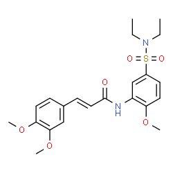 ChemSpider 2D Image | (2E)-N-[5-(Diethylsulfamoyl)-2-methoxyphenyl]-3-(3,4-dimethoxyphenyl)acrylamide | C22H28N2O6S