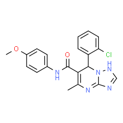 ChemSpider 2D Image | 7-(2-Chlorophenyl)-N-(4-methoxyphenyl)-5-methyl-1,7-dihydro[1,2,4]triazolo[1,5-a]pyrimidine-6-carboxamide | C20H18ClN5O2