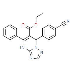 ChemSpider 2D Image | Ethyl 7-(4-cyanophenyl)-5-phenyl-1,7-dihydro[1,2,4]triazolo[1,5-a]pyrimidine-6-carboxylate | C21H17N5O2