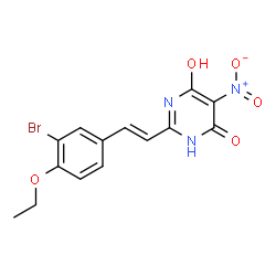 ChemSpider 2D Image | 2-[(E)-2-(3-Bromo-4-ethoxyphenyl)vinyl]-6-hydroxy-5-nitro-4(3H)-pyrimidinone | C14H12BrN3O5