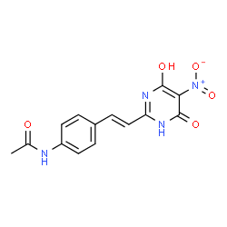 ChemSpider 2D Image | N-{4-[(E)-2-(4,6-Dihydroxy-5-nitropyrimidin-2-yl)vinyl]phenyl}acetamide | C14H12N4O5