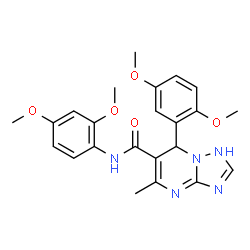 ChemSpider 2D Image | N-(2,4-Dimethoxyphenyl)-7-(2,5-dimethoxyphenyl)-5-methyl-1,7-dihydro[1,2,4]triazolo[1,5-a]pyrimidine-6-carboxamide | C23H25N5O5