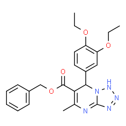 ChemSpider 2D Image | Benzyl 7-(3,4-diethoxyphenyl)-5-methyl-1,7-dihydrotetrazolo[1,5-a]pyrimidine-6-carboxylate | C23H25N5O4