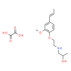 ChemSpider 2D Image | 1-[(2-{2-Methoxy-4-[(1E)-1-propen-1-yl]phenoxy}ethyl)amino]-2-propanol ethanedioate (1:1) | C17H25NO7
