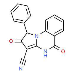 ChemSpider 2D Image | 2,5-dioxo-1-phenyl-1,4-dihydropyrrolo[1,2-a]quinazoline-3-carbonitrile | C18H11N3O2